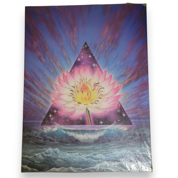 Lotus Flower Giclée Wall Art Large Airbrush Psychedelic Ocean Visionary Print - Picture 1 of 9